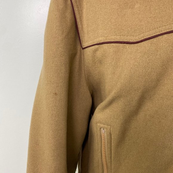 Vintage Anderson-Little Tan w/ Red Trim Coat Large Wool Blend - Picture 6 of 15